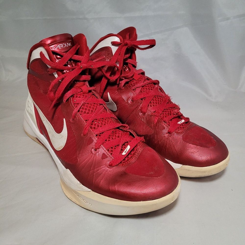 Nike‎ Mens Size 11.5 Zoom Hyperdunk Red Flywire Basketball Shoes 454143-600
